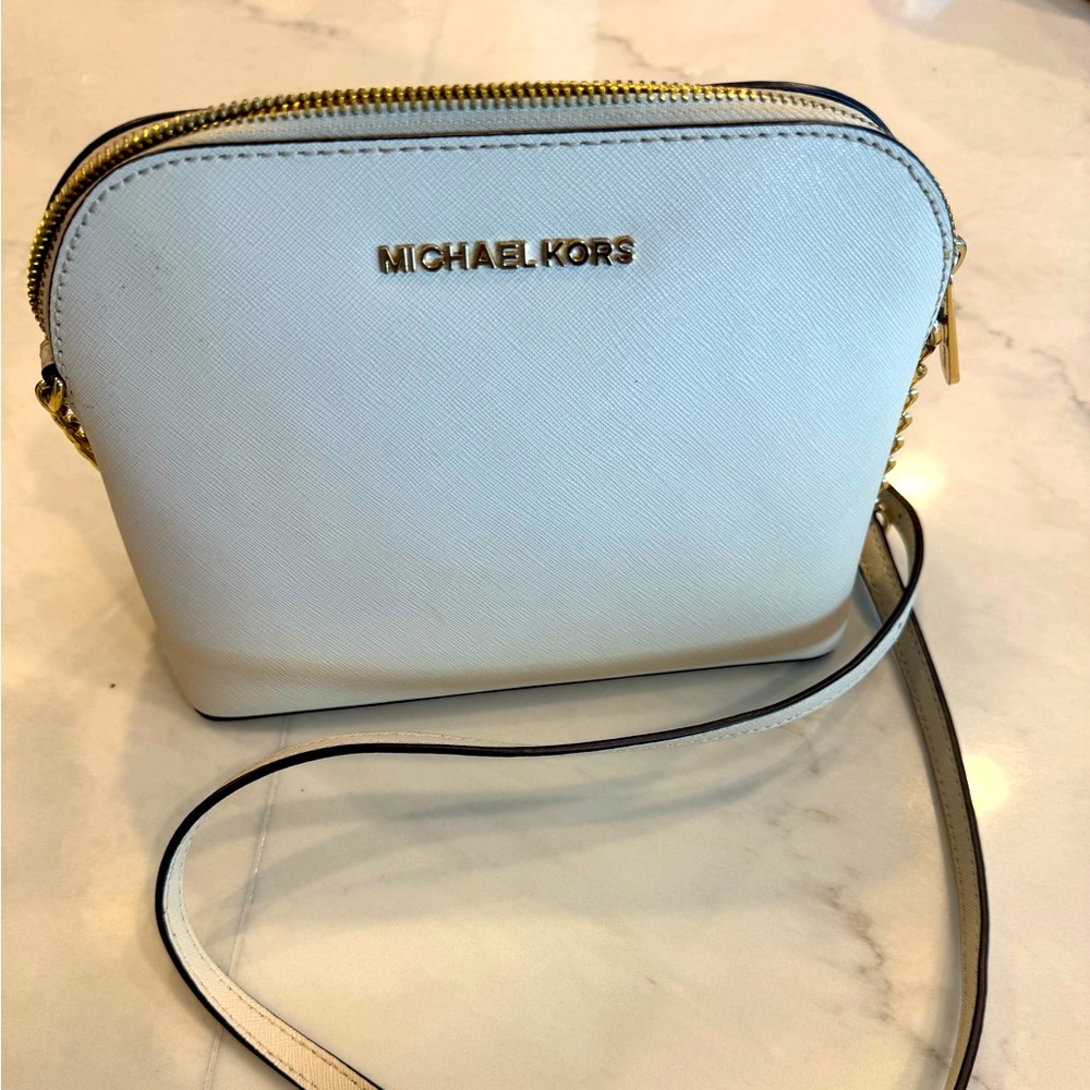 MICHAEL KORS LEATHER CINDY DOME CROSSBODY BAG